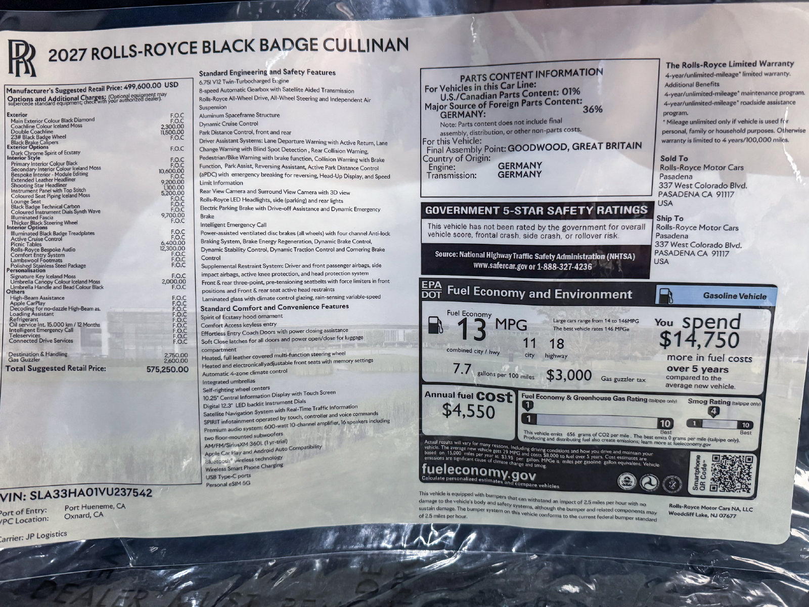 New 2027 Rolls-Royce Cullinan Black Badge AWD/4WD image 39