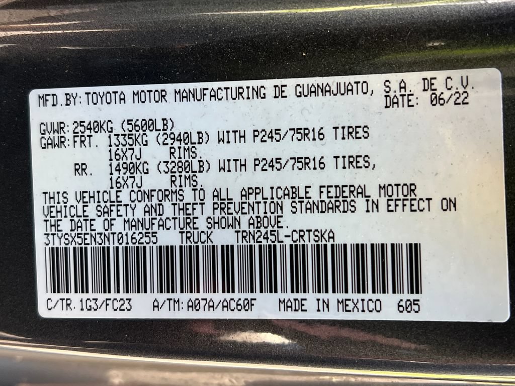 Certified 2022 Toyota Tacoma SR5 w/ SR5 Appearance Package (SM) AWD/4WD image 35