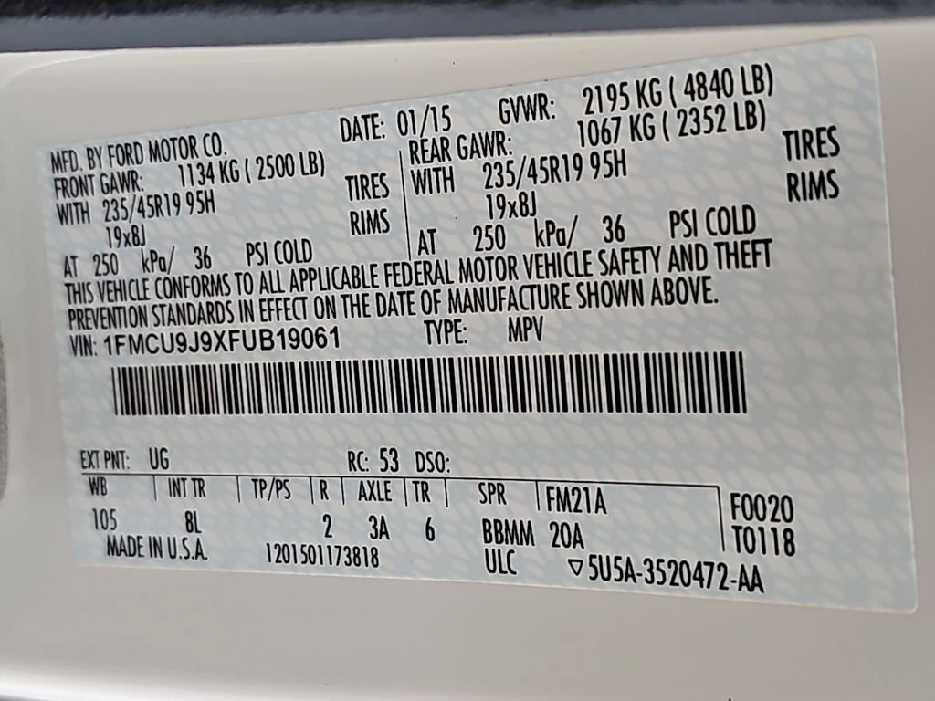 Used 2015 Ford Escape Titanium w/ Equipment Group 301A AWD/4WD image 36