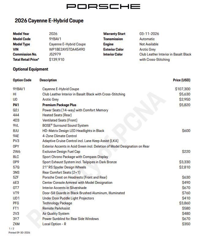 Certified 2026 Porsche Cayenne Coupe AWD/4WD image 6