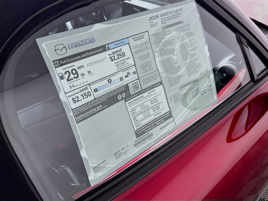 New 2026 MAZDA MX-5 Miata Grand Touring w/ Appearance Package RWD image 12