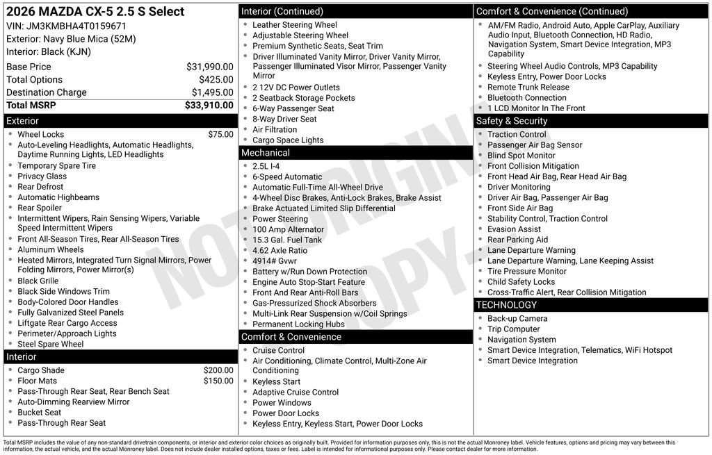 New 2026 MAZDA CX-5 Select AWD/4WD image 10