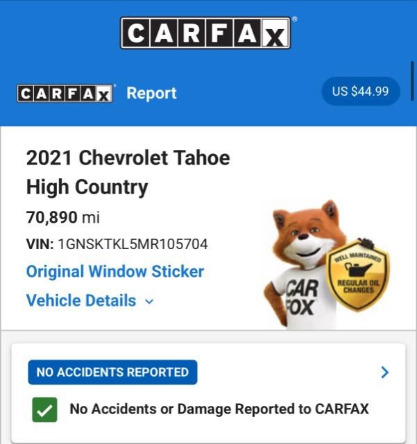 Used 2021 Chevrolet Tahoe High Country w/ Premium Package AWD/4WD image 8