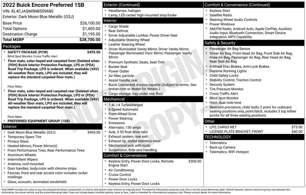 Used 2022 Buick Encore Preferred w/ Safety Package FWD image 5