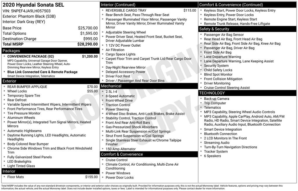 Used 2020 Hyundai Sonata SEL w/ Convenience Package FWD image 30