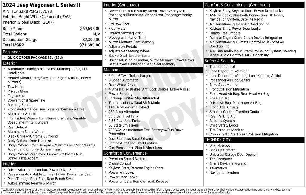 Used 2024 Jeep Wagoneer L Series II RWD image 19