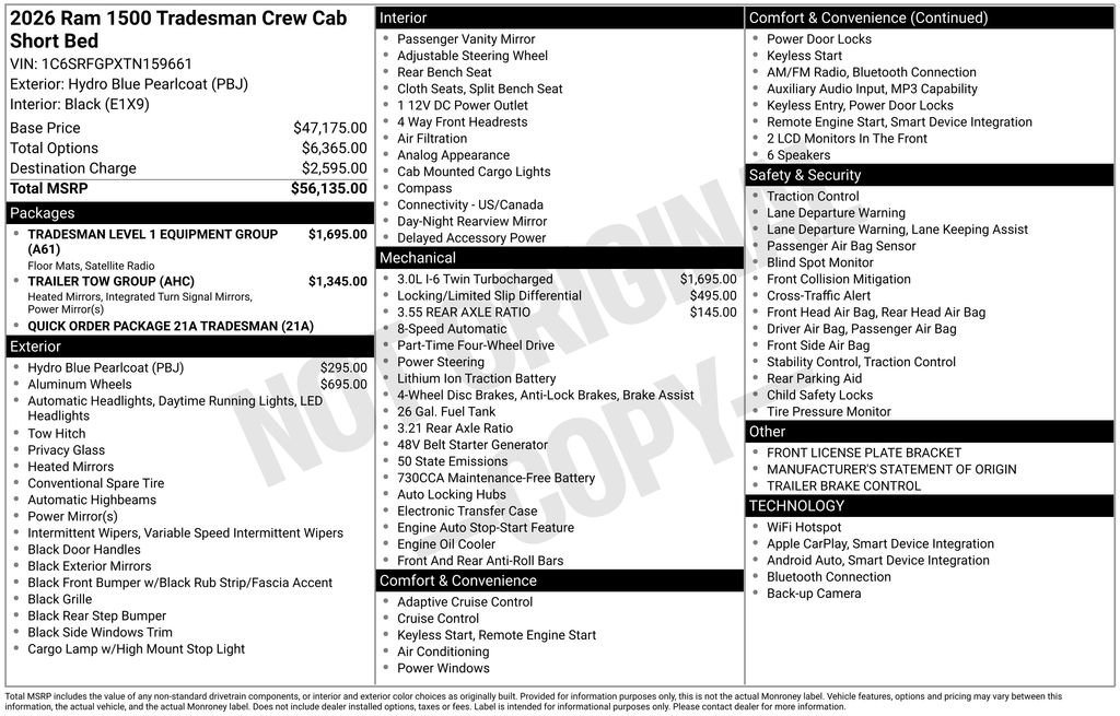 New 2026 RAM 1500 Tradesman image 1