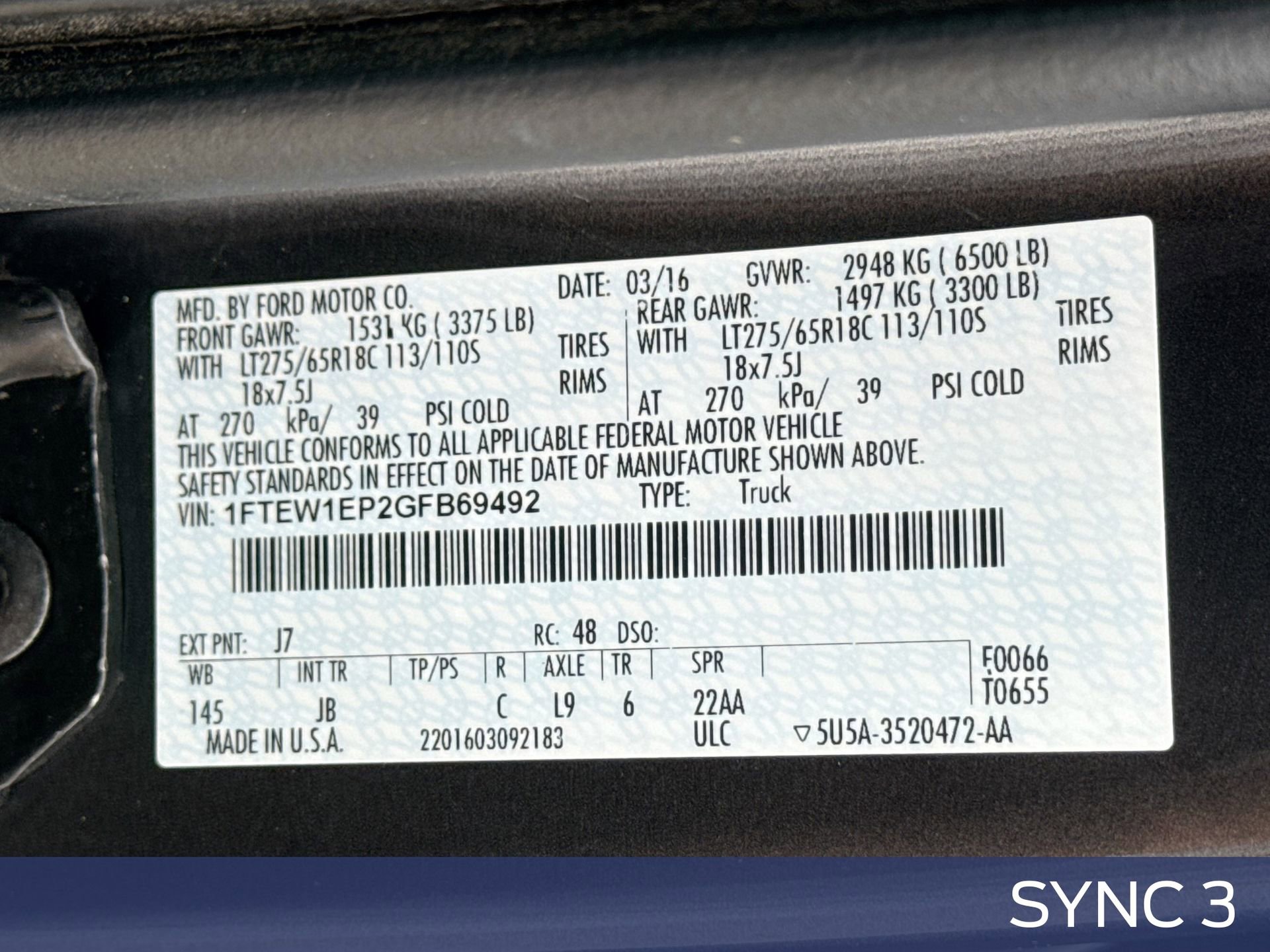 Used 2016 Ford F150 XLT w/ Equipment Group 302A Luxury image 36