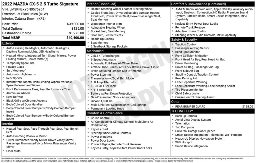 Used 2022 MAZDA CX-5 Signature image 34