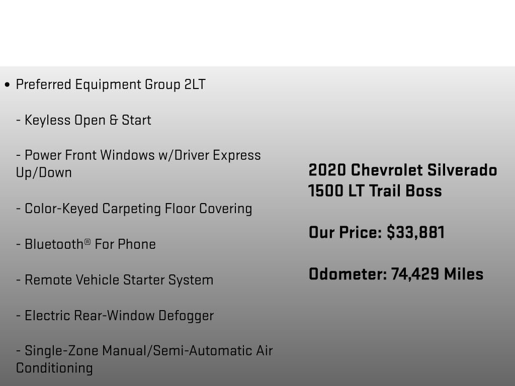 Used 2020 Chevrolet Silverado 1500 LT Trail Boss w/ Convenience Package image 12