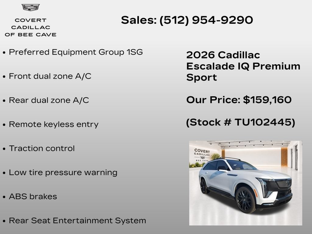New 2026 Cadillac Escalade IQ Sport 2 w/ LPO, ONYX Package AWD/4WD image 10