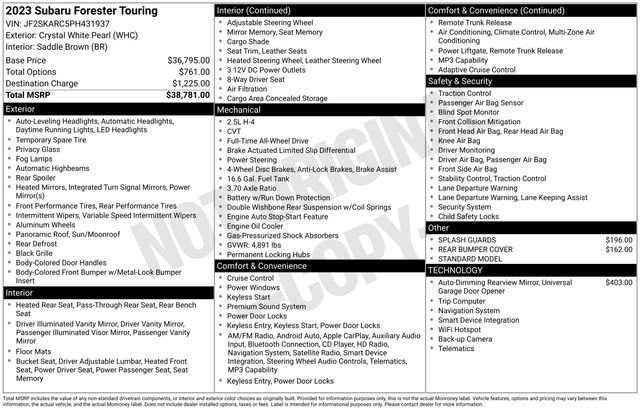 Certified 2023 Subaru Forester Touring AWD/4WD image 30