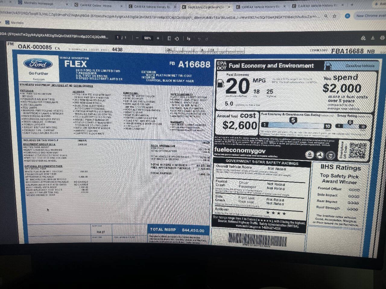 Used 2015 Ford Flex Limited w/ Equipment Group 301A FWD image 15