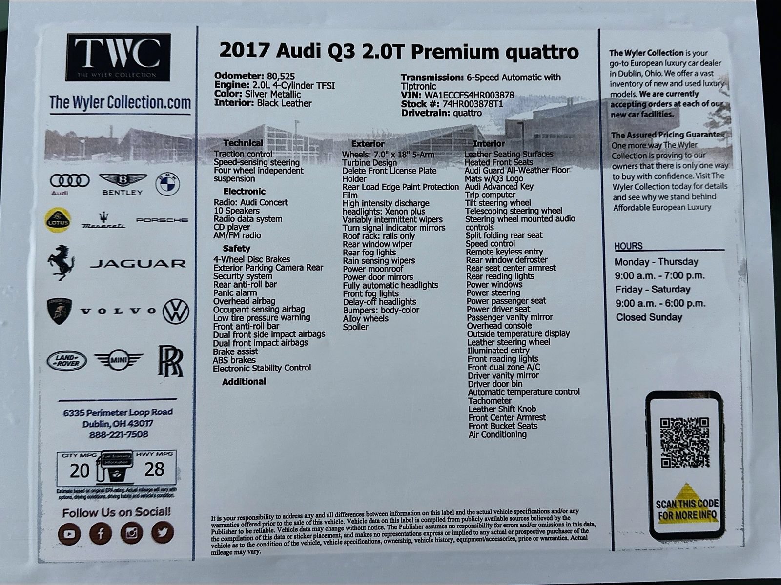 Used 2017 Audi Q3 2.0T Premium w/ Convenience Package AWD/4WD image 45