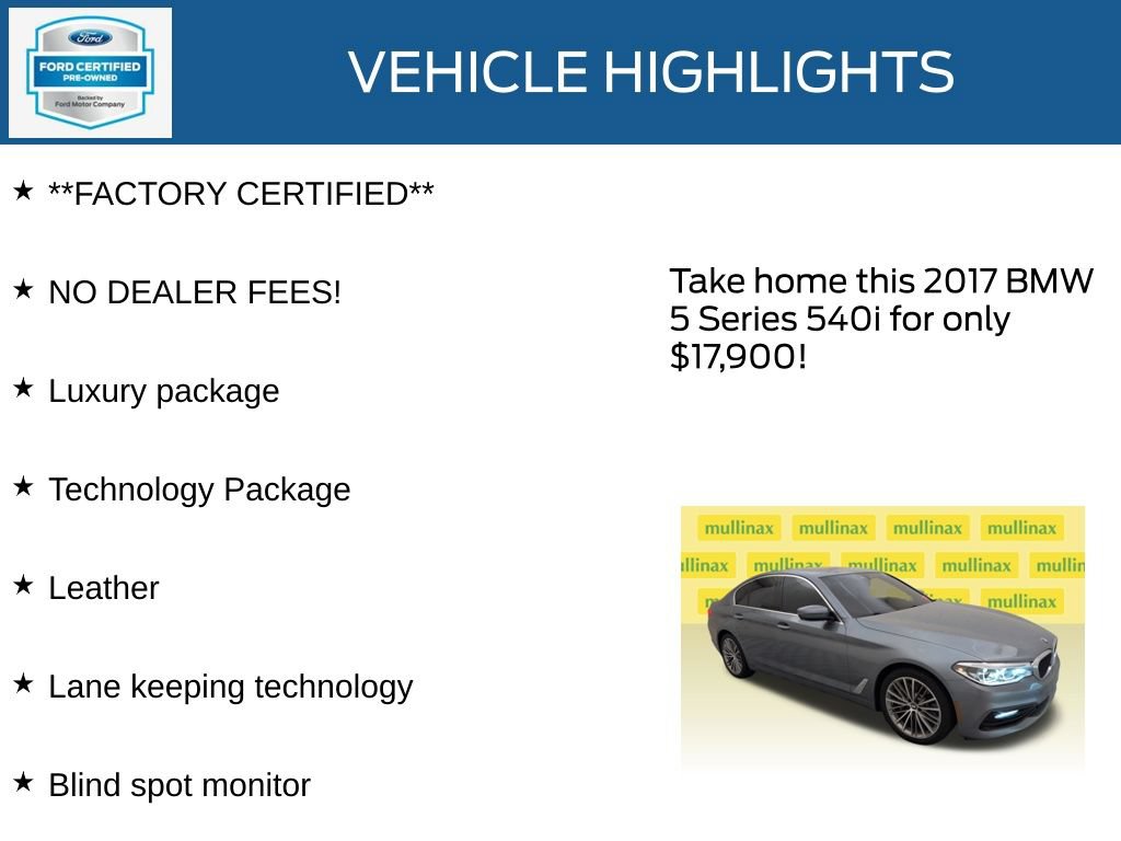 Used 2017 BMW 540i RWD image 12