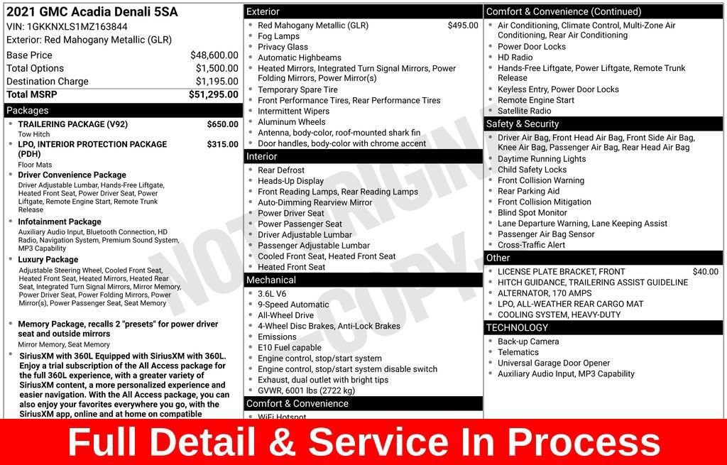 Used 2021 GMC Acadia Denali w/ Trailering Package AWD/4WD image 4
