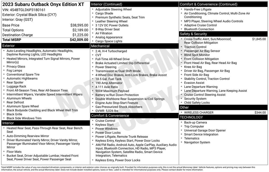 Used 2023 Subaru Outback Onyx Edition XT image 36