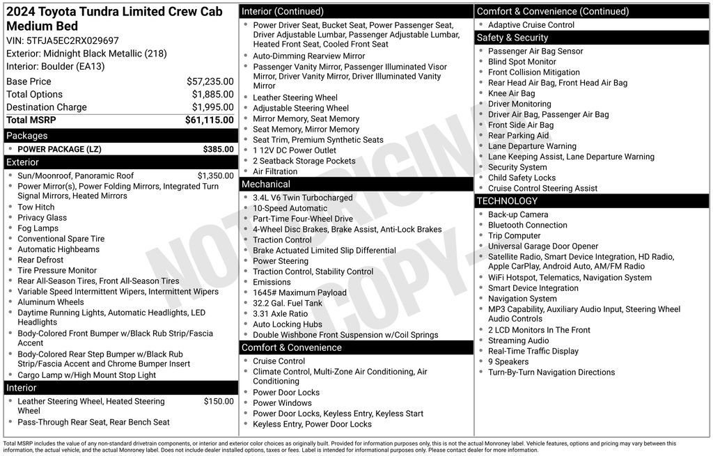 Used 2024 Toyota Tundra Limited w/ Power Package AWD/4WD image 50