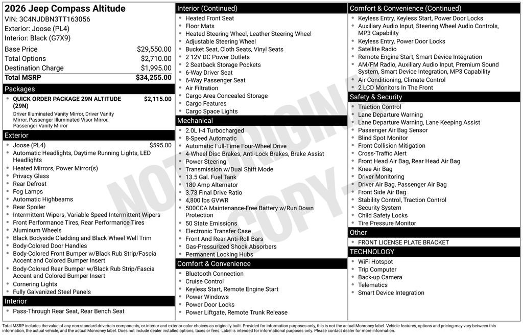 New 2026 Jeep Compass Latitude AWD/4WD image 6