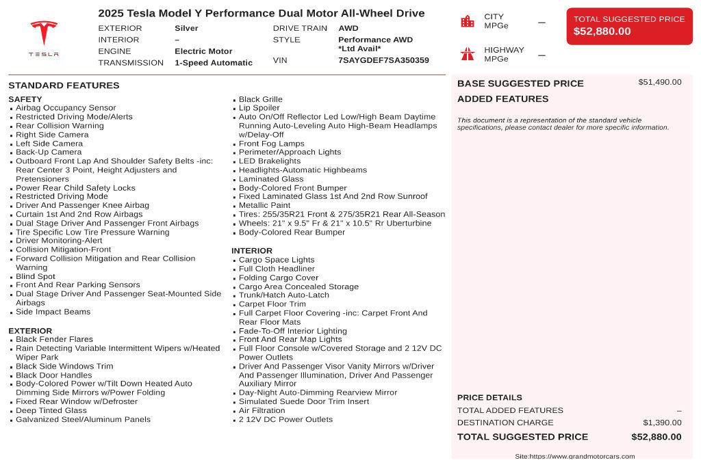 Used 2025 Tesla Model Y Performance AWD/4WD image 3