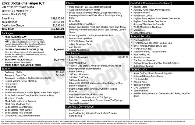 Used 2022 Dodge Challenger R/T w/ Plus Package RWD image 4