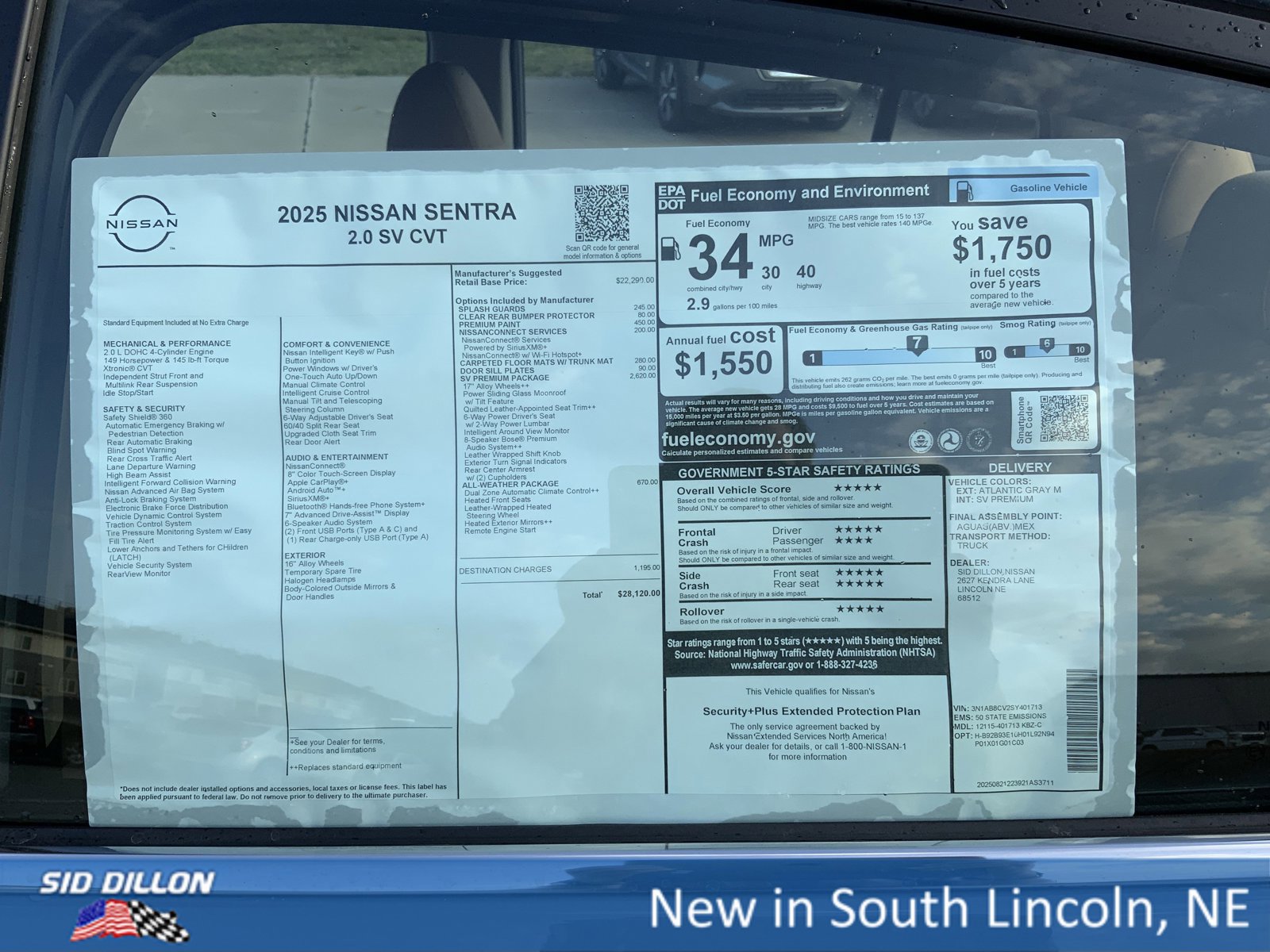 New 2025 Nissan Sentra SV w/ SV Premium Package image 13