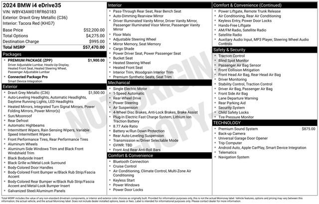 Certified 2024 BMW i4 eDrive35 w/ Premium Package image 42