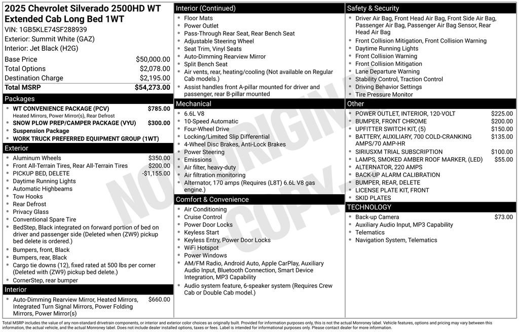 New 2025 Chevrolet Silverado 2500 W/T w/ WT Convenience Package image 8