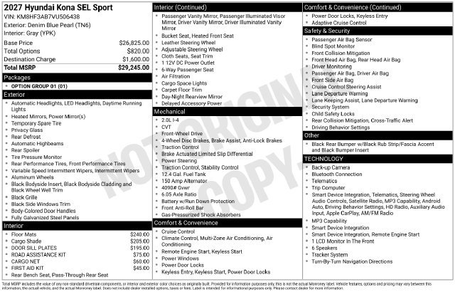 New 2027 Hyundai Kona SEL Sport FWD image 4