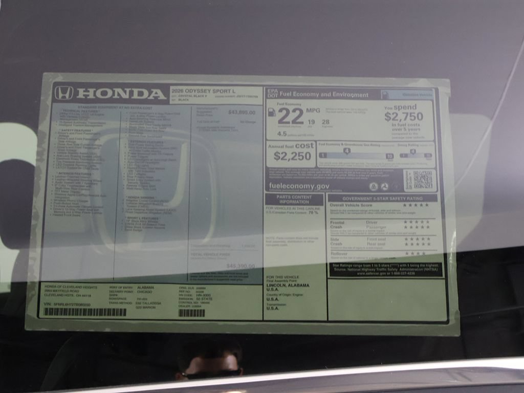 New 2026 Honda Odyssey Sport-L image 23