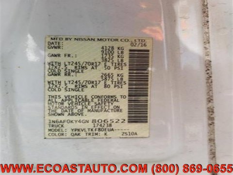 Used 2016 Nissan NV 2500 SV image 10