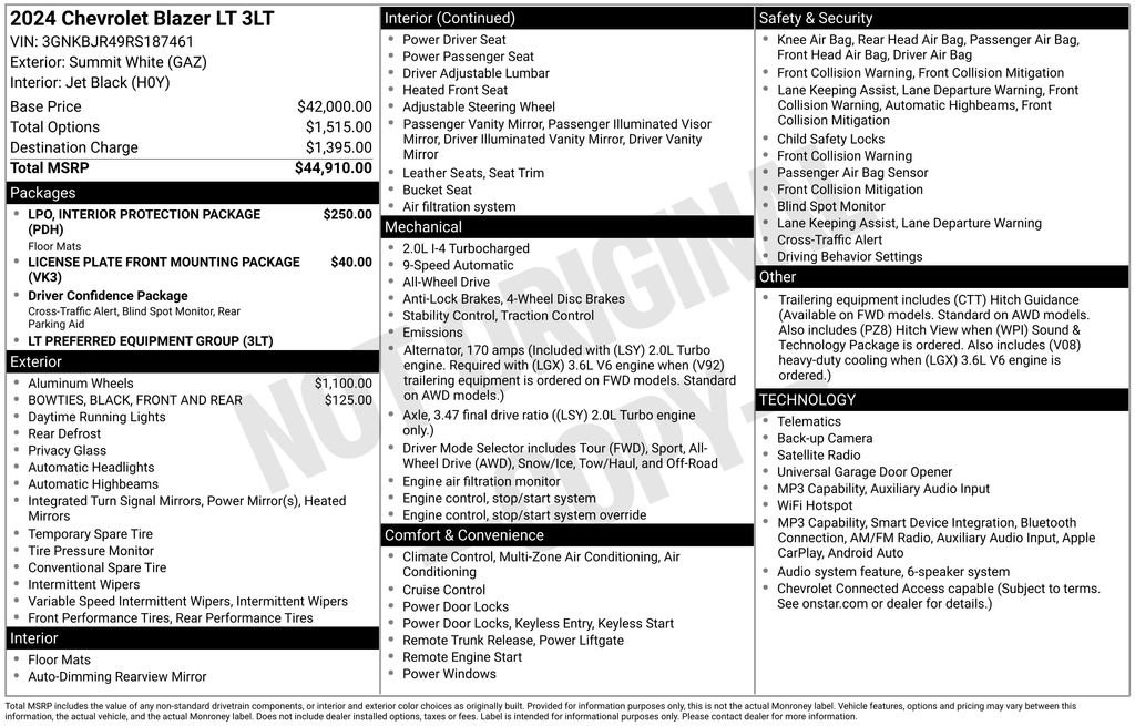 Certified 2024 Chevrolet Blazer LT AWD/4WD image 31