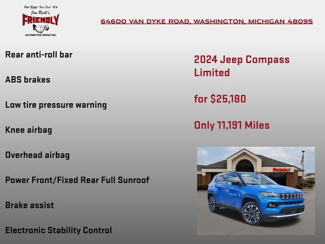 Used 2024 Jeep Compass Limited w/ Sun and Sound Group AWD/4WD image 20