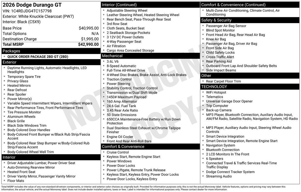 Used 2026 Dodge Durango GT AWD/4WD image 6