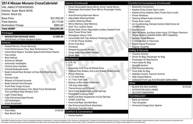 Used 2014 Nissan Murano CrossCabriolet w/ Navigation Package image 32