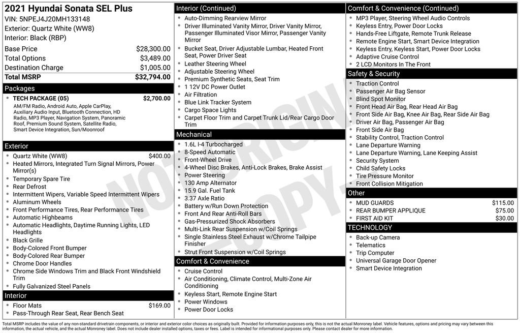 Used 2021 Hyundai Sonata SEL Plus w/ Tech Package image 5