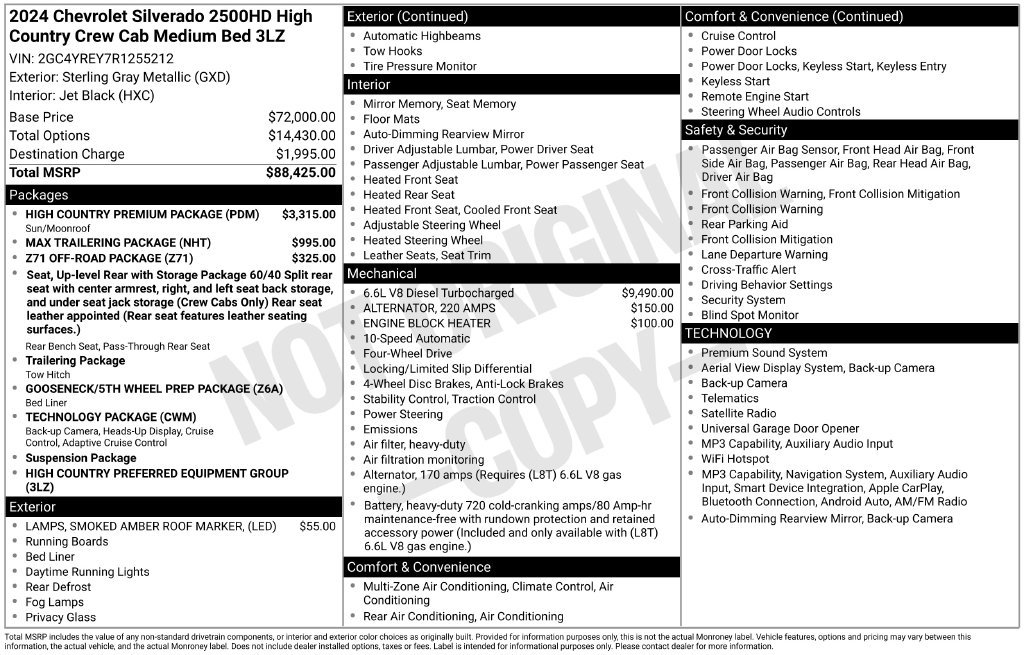 Used 2024 Chevrolet Silverado 2500 High Country w/ High Country Premium Package AWD/4WD image 27