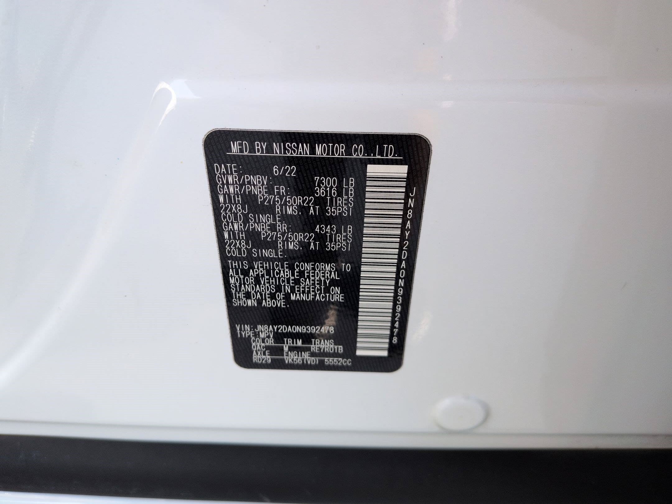 Used 2022 Nissan Armada Platinum w/ Captain's Chairs Package RWD image 40