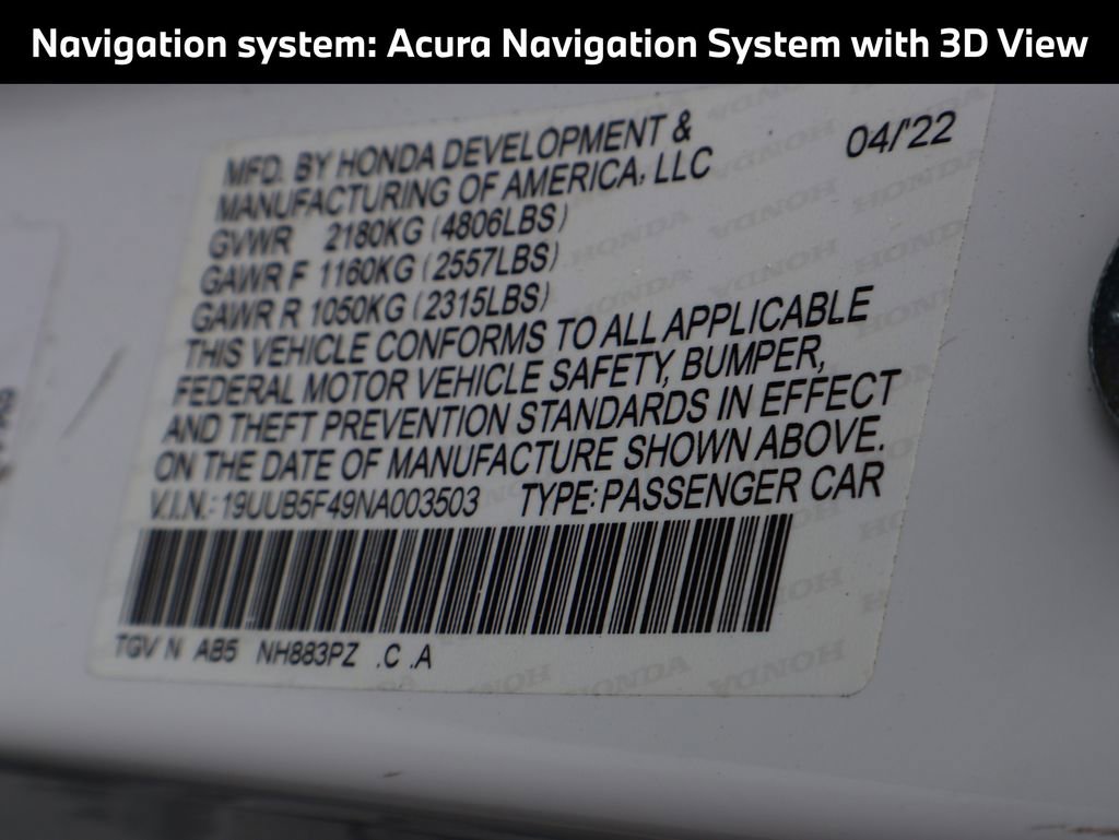 Used 2022 Acura TLX w/ Technology Package image 3