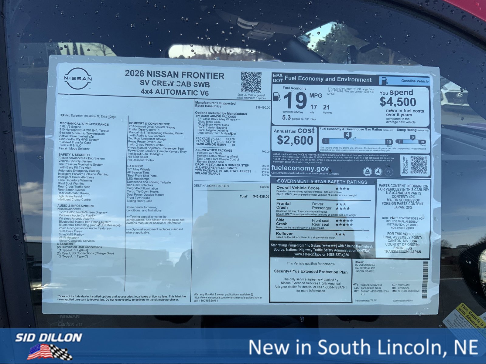 New 2026 Nissan Frontier SV w/ All-Weather Content Package image 13