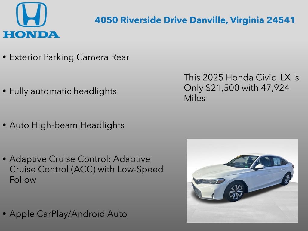 Certified 2025 Honda Civic LX image 12