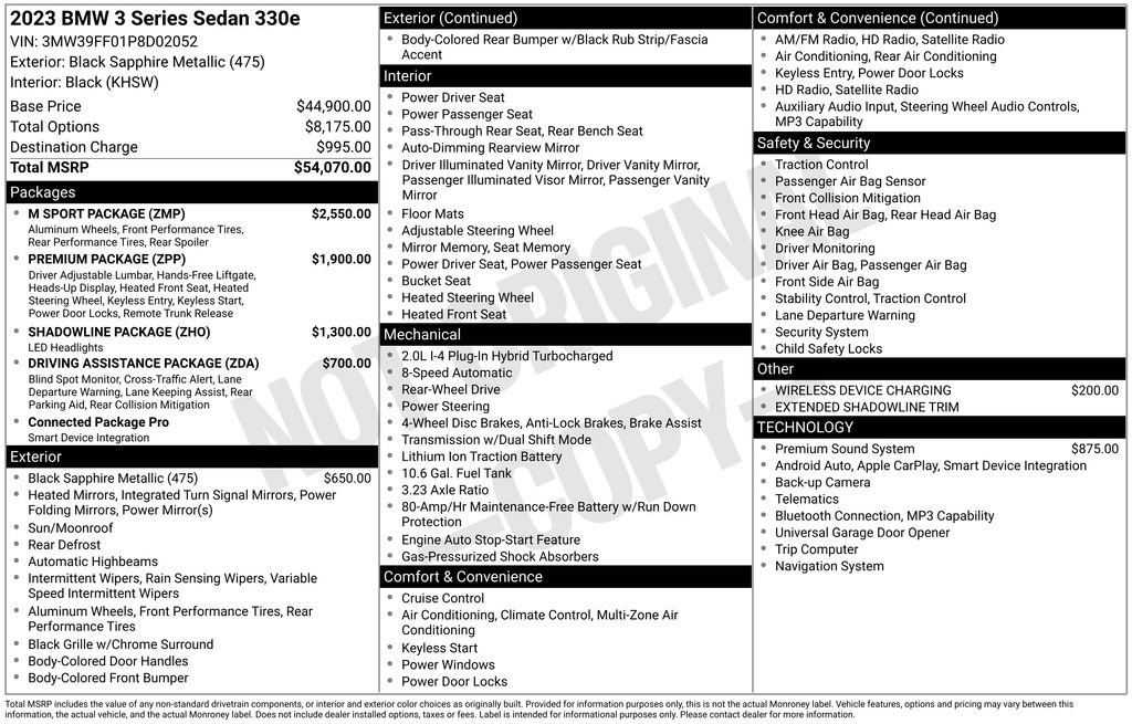 Used 2023 BMW 330e w/ M Sport Package RWD image 10