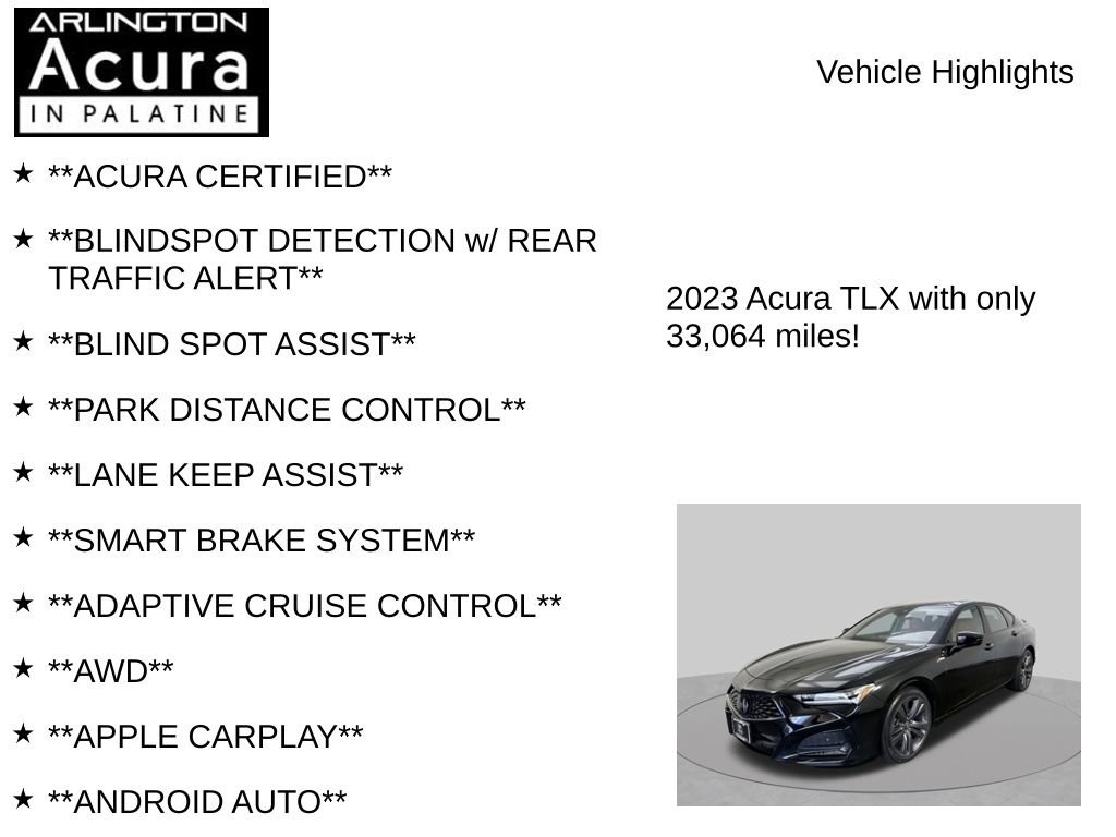 Certified 2023 Acura TLX w/ A-SPEC Package AWD/4WD image 7