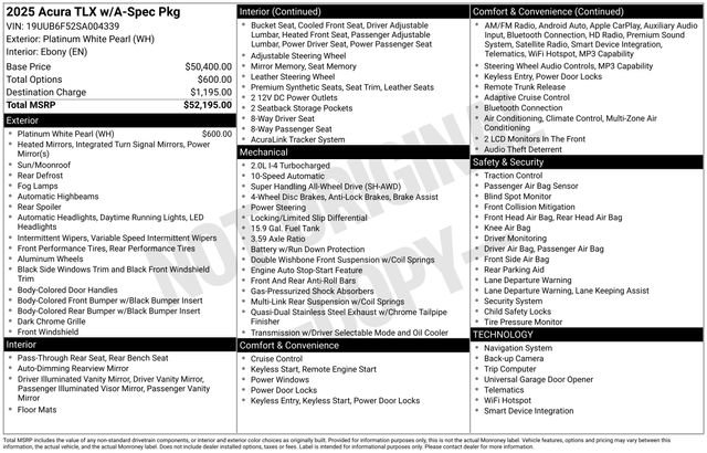 Certified 2025 Acura TLX SH-AWD w/ A-SPEC Pkg image 24