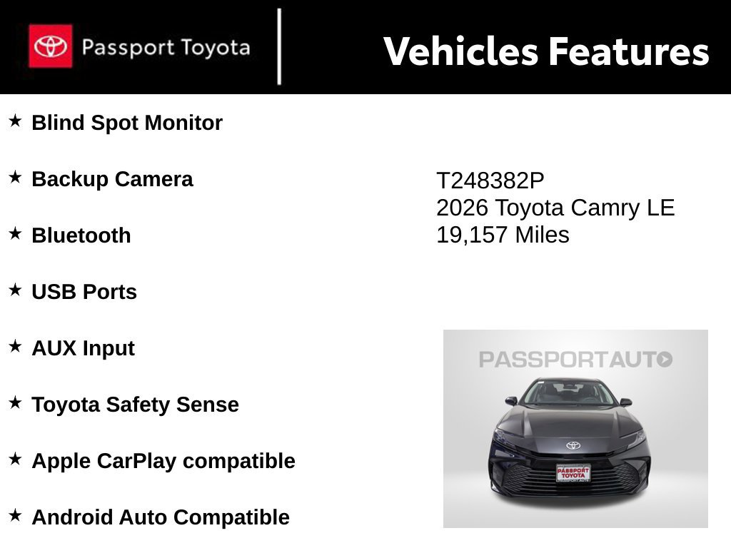 Used 2026 Toyota Camry LE FWD image 10