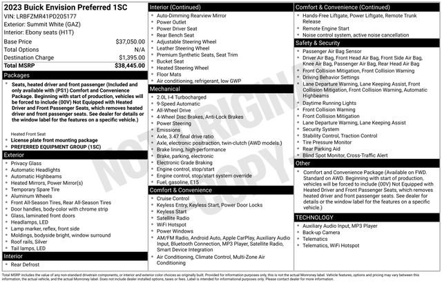 Certified 2023 Buick Envision Preferred image 21