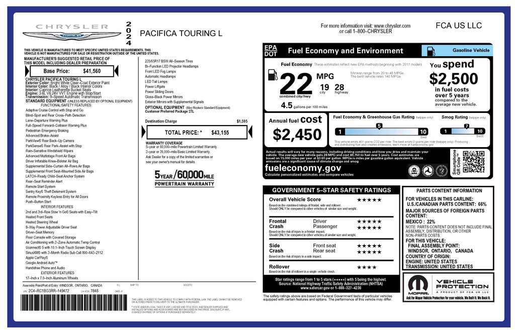 Used 2024 Chrysler Pacifica Touring-L image 4