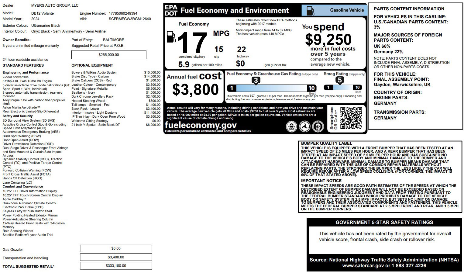 Used 2024 Aston Martin DB12 Volante image 29