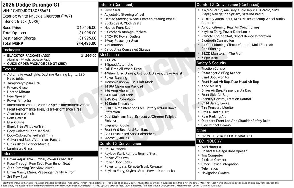 New 2025 Dodge Durango GT w/ Blacktop Package AWD/4WD image 33