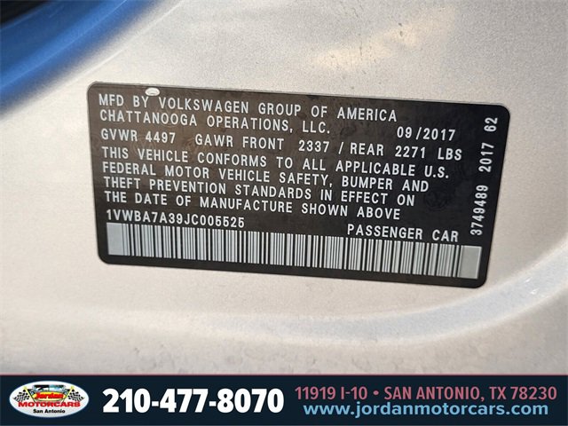 Used 2018 Volkswagen Passat 2.0T SE image 34